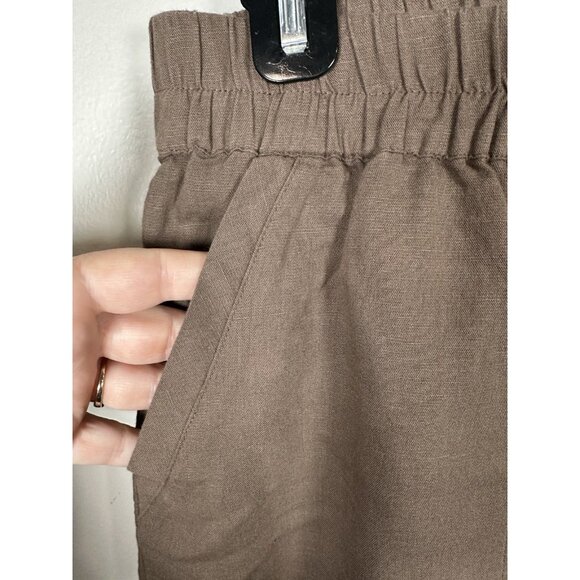 Pact Organic Cotton Hemp Wide Leg Pants Size Large Minimalist Pants Brown - Picture 2 of 8